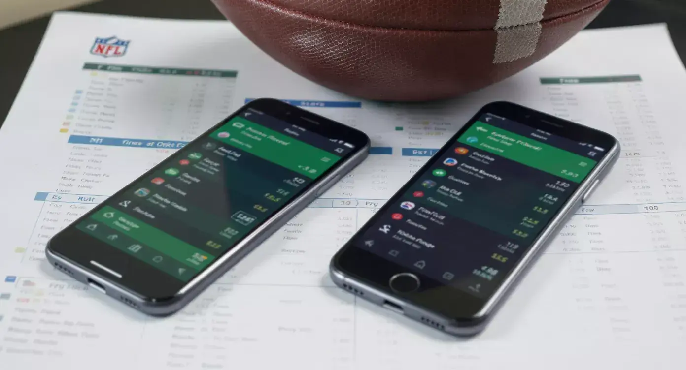UK punter comparing the same NFL spread across multiple bookmaker apps showing a half-point difference